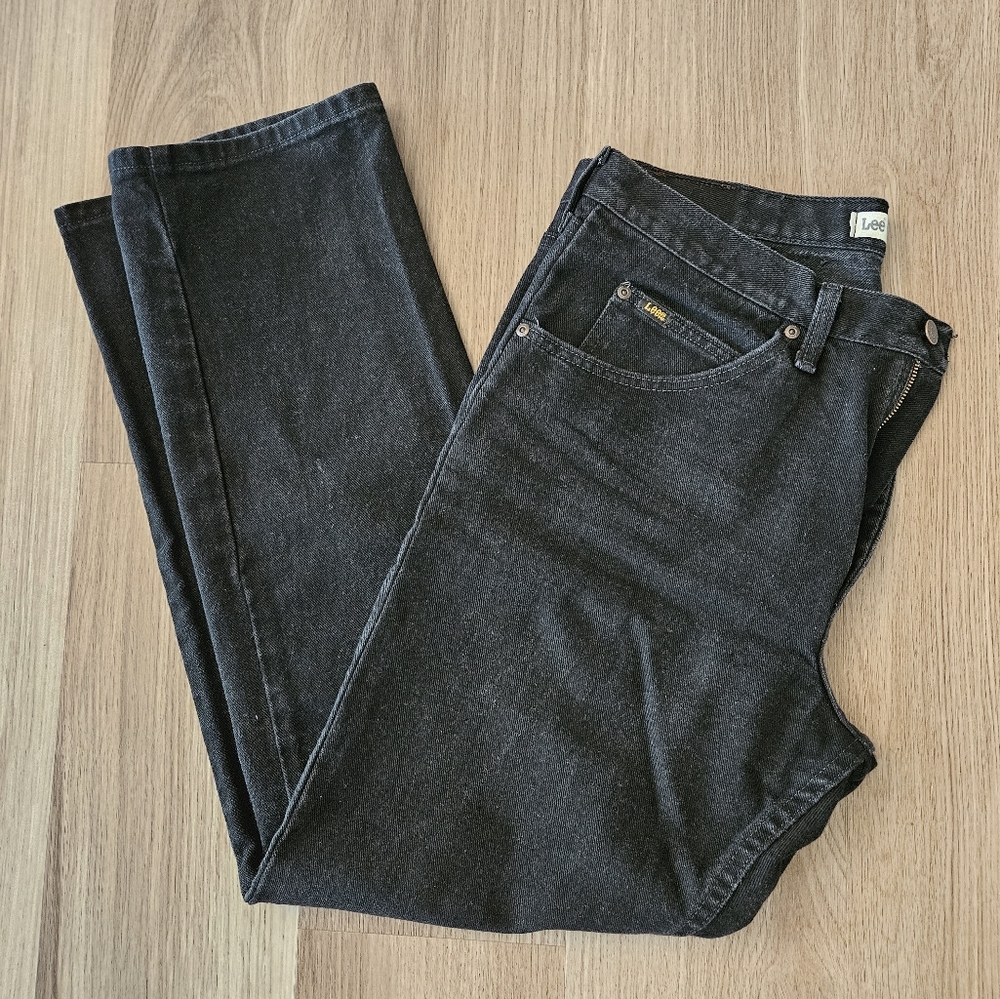 Lee Black Denim Jeans Regular Fit 36x32